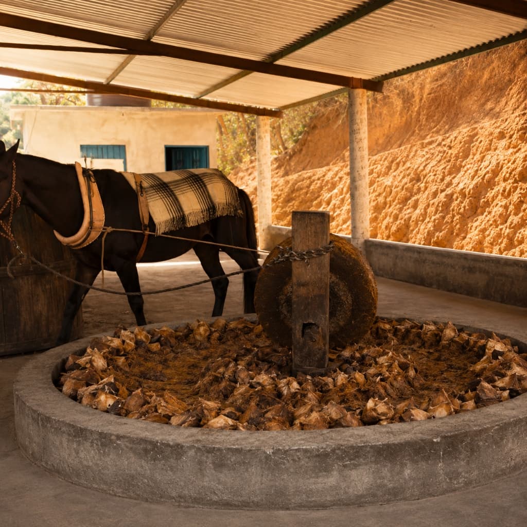 Molienda tradicional con piedra Tahona